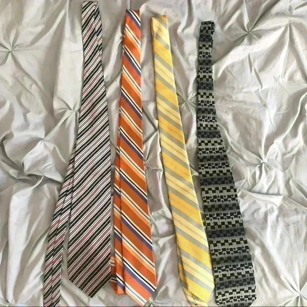 4 multi colored mens suit ties